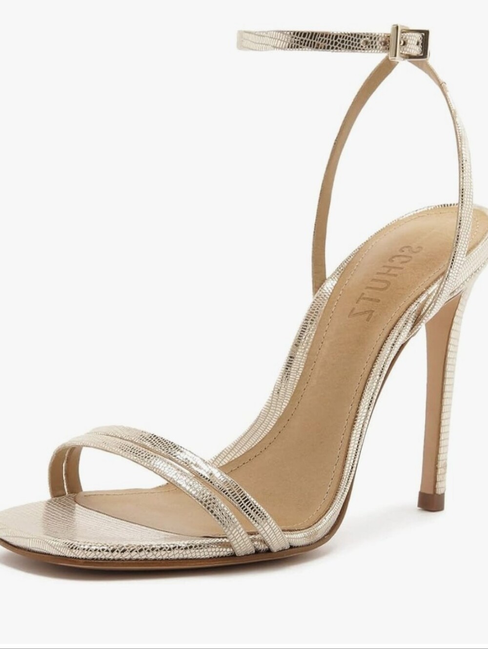 Schultz Gold Stiletto Sandal Altina, Size 7.5 B